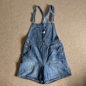 Levi Denim Overalls Shorts | Small